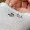 Shiny Zircon Angel Wings Stud Earrings for Women Men Couple Multiple Ear Holes Fold Wear Ear Bone Stud Jewelry Gifts