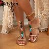 Fashion Eilyken Gladiator Hollow Out Narrow Band Flats Heels Womans Sandals Summer Open Toe Buckle Strap Casual Shoes