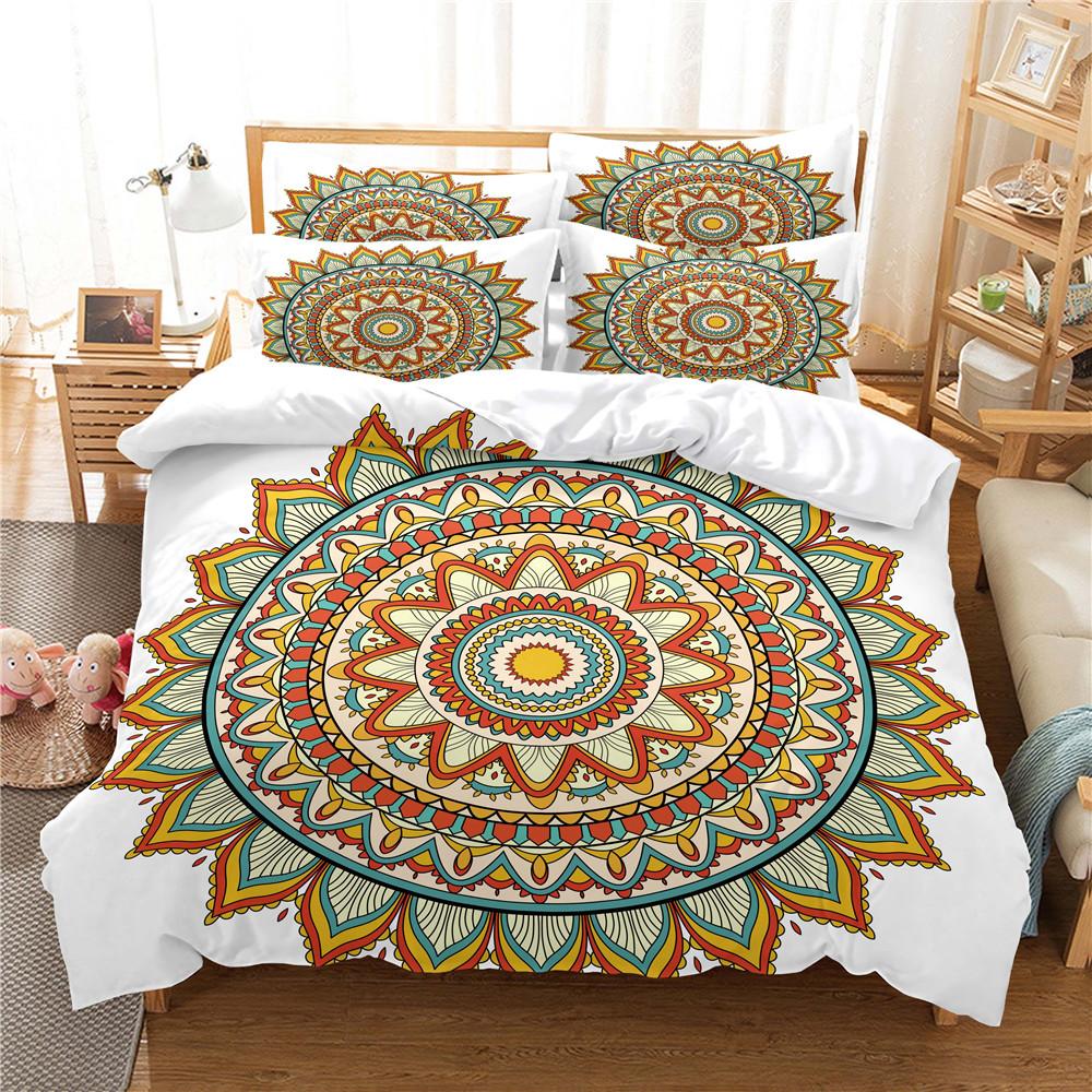 Luxury Queen Size Duvet Cover Pillowcases Bohemia Comforter Bedding Sets Mandala 228X228Cm 200X200 Bed Cover Set Ropa De Cama