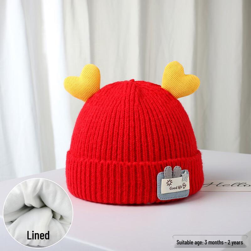 Mahutun Infant Toddler Heart Pattern Knitted Beanie