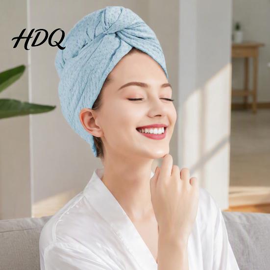 Shower Accessories for Long Hair Microfiber Towel Wrap Women Fast Drying Waffle Turban Bonnet Wraps Large Absorbent Thick Anti Frizz Wet