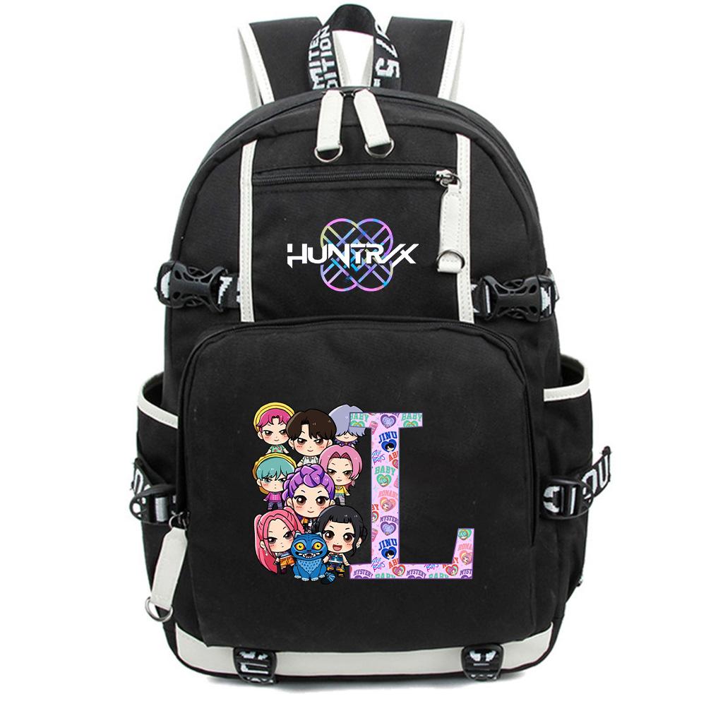 26 English Letter K-Pop Demon Hunters Backpack Large Capacity Bookbag Laptop Unisex Student Boy Girl School Bag Large Capacity Travel Outdoor Bag Gift