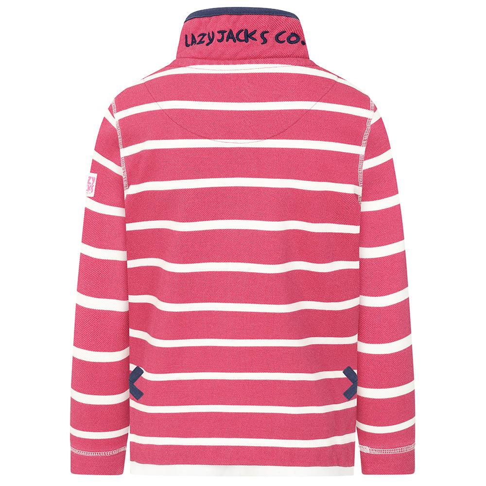 Lazy Jacks Girls Striped Pique Sweatshirt