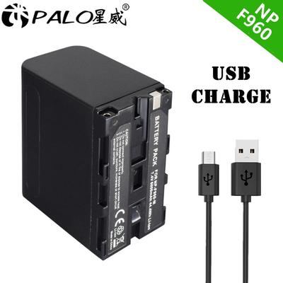 Carica in ingresso USB da 6000 mAh NP-F970 NP-F980 F960 F970 Indicatore di potenza della batteria LED Indicatore di potenza per Sony NP F960 F970 F550 F750 F770 MC1500C