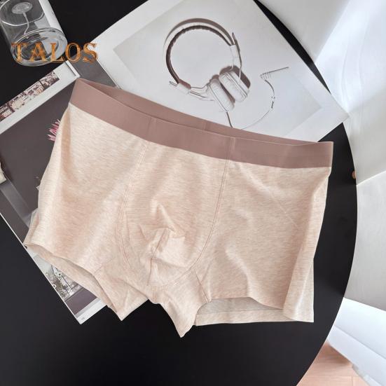 Herren-Boxerunterwäsche, mittelhoher Schnitt, elastischer Bund, U-konvex, atmungsaktive Baumwoll-Schrittshorts, Slips, nahtlose, dünne Höschen
