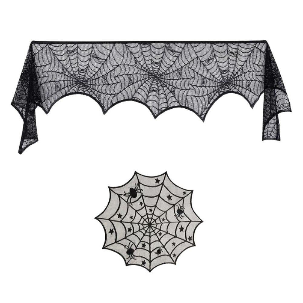 Halloween Pająk Dekoracje Zestawy Halloween Kominek Szalik Okrągły Stół Pokrywa Pajęczyna Abażur na Halloween Party!