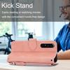 For Sony Xperia 5 IV 5G Case Zipper Pocket Leather Phone Cover with Crossbody Shoulder Strap