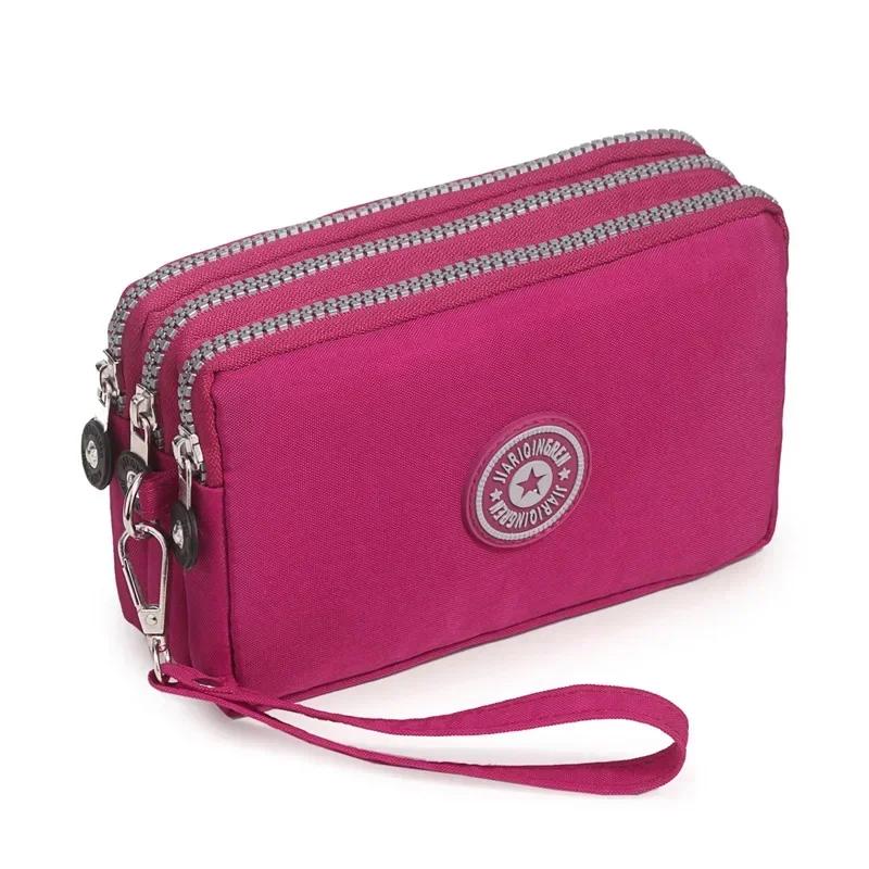 

Новые модные портативные женские кошельки, чехол для телефона, большая емкость, портмоне, косметичка, мини-сумка с тремя молниями