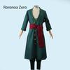 Anime Cosplay Movie Zoro Kimono Green Cloak Outfits With Earnings For Halloween Party Roronoa Zoro Cosplay Costume