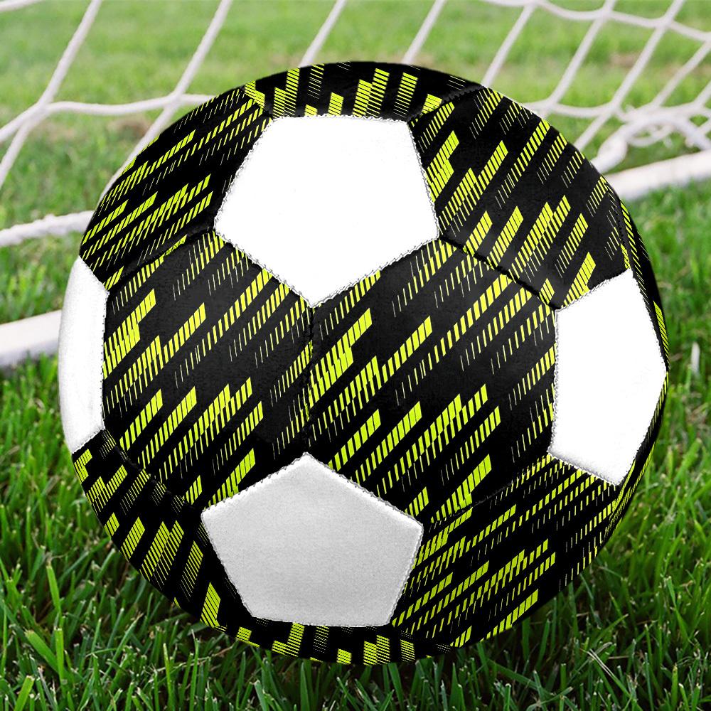 1pc Neon Diagonal Lightweight PVC Training Soccer Ball, Size 5, Suitable for Indoor and Outdoor TrainingGift y60355