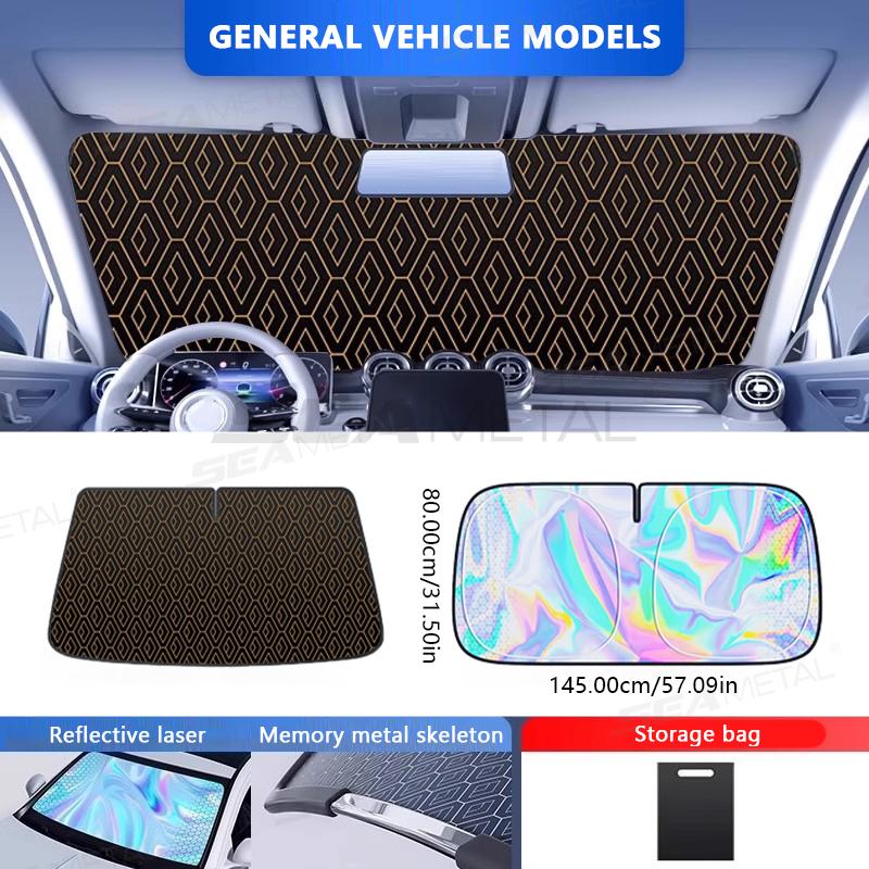 Upgraded Car Windshield Sun Shade Car Heat Insulation Cooling Sunshade UV-Reflective Sun Protection Cover Full Coverage