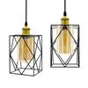 Pendant Rectangular Hanging Amber Suitable for Shop Ceiling with Adjustable Cord Cover Hook Ceiling Includes Daylight White LED Light, Glass, Shape,