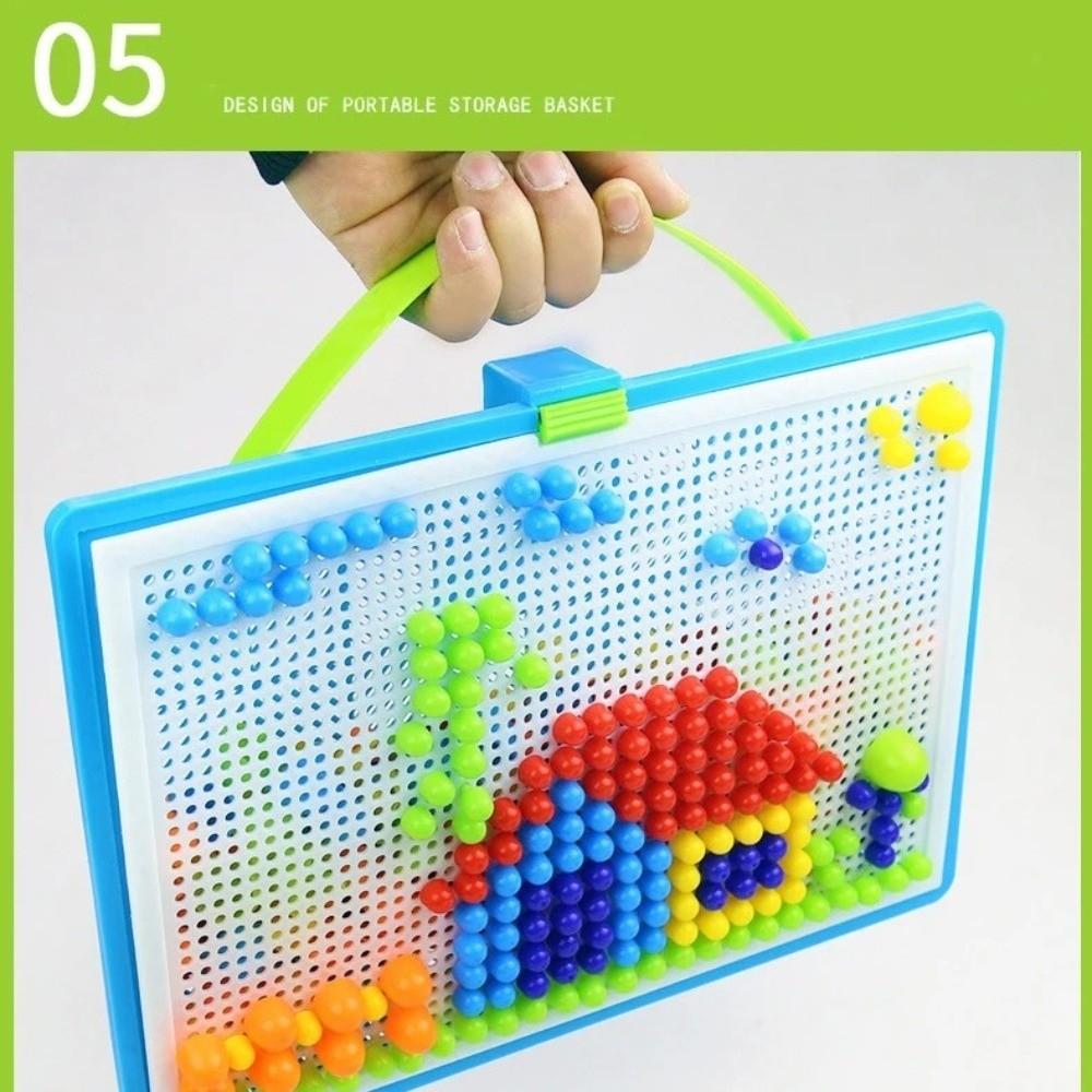 Colorful Mushroom Nail Puzzle DIY Pegboard Set Montessori Mushroom Nail Building Blocks  Kids