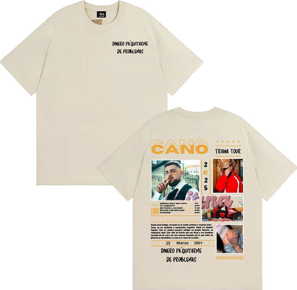 Rapper Cano Triana Tour Album 2025 Print Tee Shirt Men Casual Cotton Short Sleeve T-shirt Male Summer Tops High Quality T Shirt