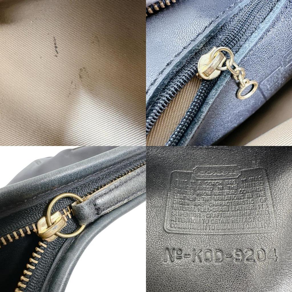 Coach Diagonal Crossing Shoulder Bag Leather Black Women K0D-9204 Used