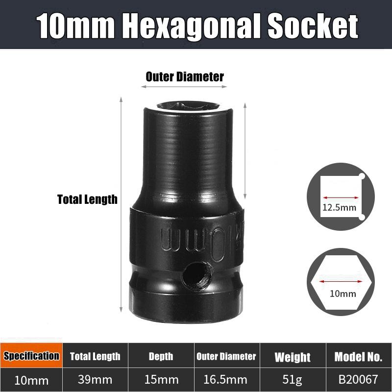 1/2" Drive Deep Impact Socket Set Drive Metric Wrench Black Socket Deep Impact Socket Pneumatic Wrench Head Tire Removal Tools