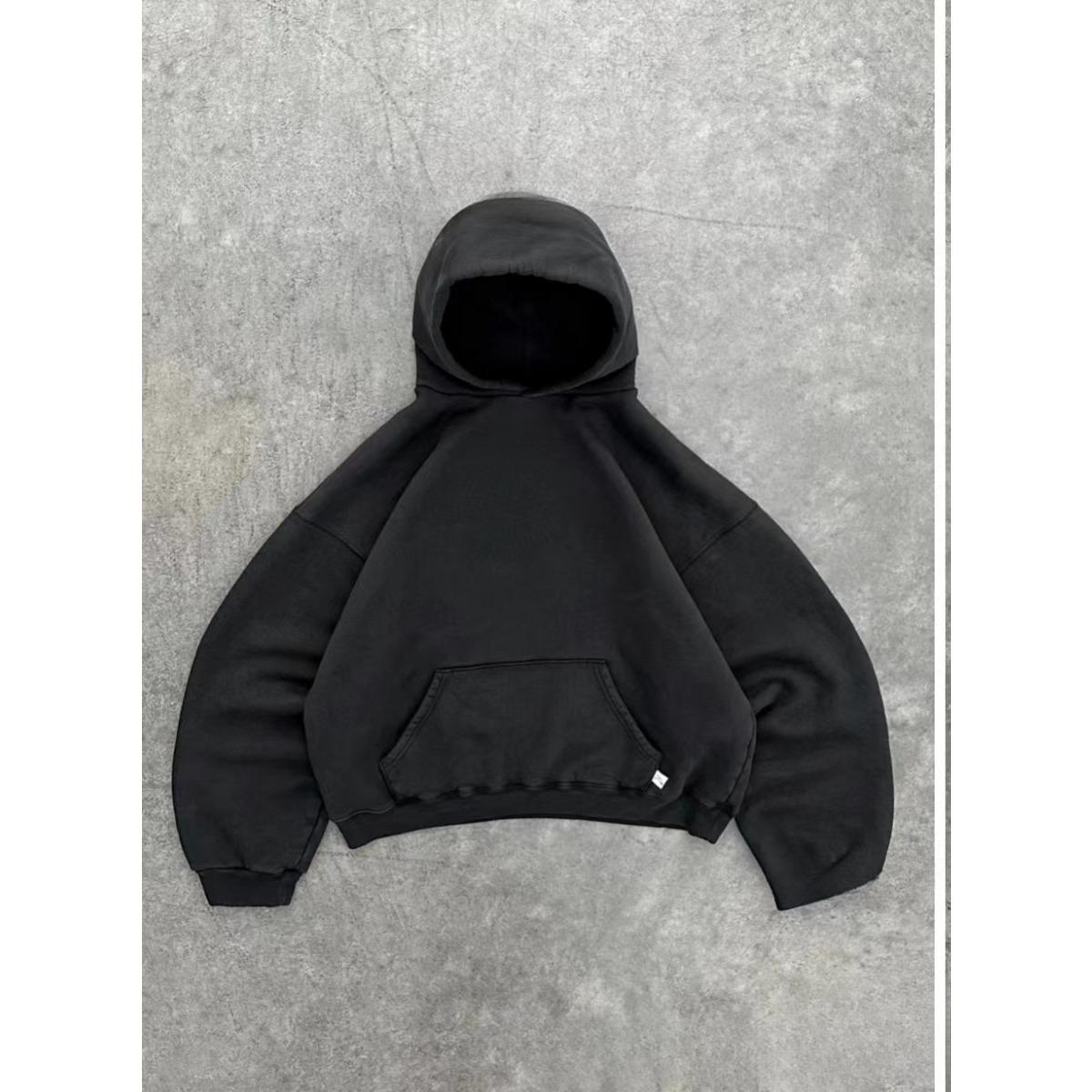 

Европейская и американская мода Свободный худи однотонный уличный спортивный топ M