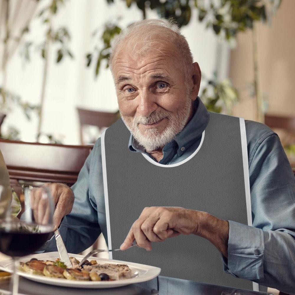 Adjustable Adult Bibs Washable Stain Resistant Elderly Bib Thicked Soft Senior Citizens Bibs a Mess-Free Diet