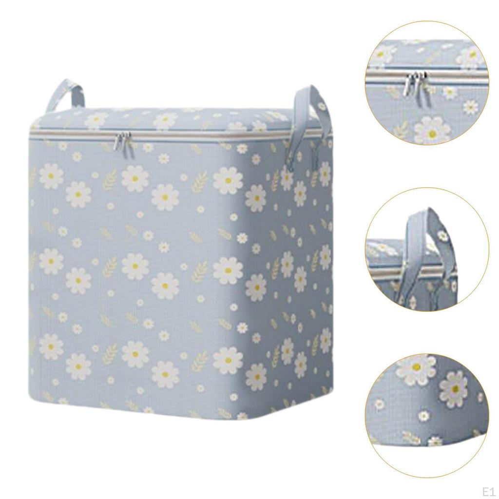 Clothes Storage Bag Closet Organizer with Reinforced Handle Sturdy Zipper Moving Tote