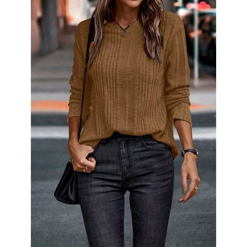 

Осенние женские повседневные однотонные теплые футболки с длинными рукавами женские XXL хаки