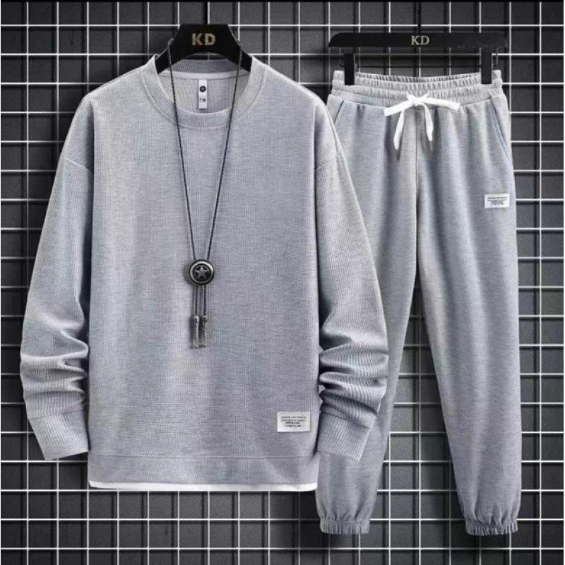 Men's Plus Size Autumn Two-Piece Set: Sweatshirt and Sweatpants Sports Casual
