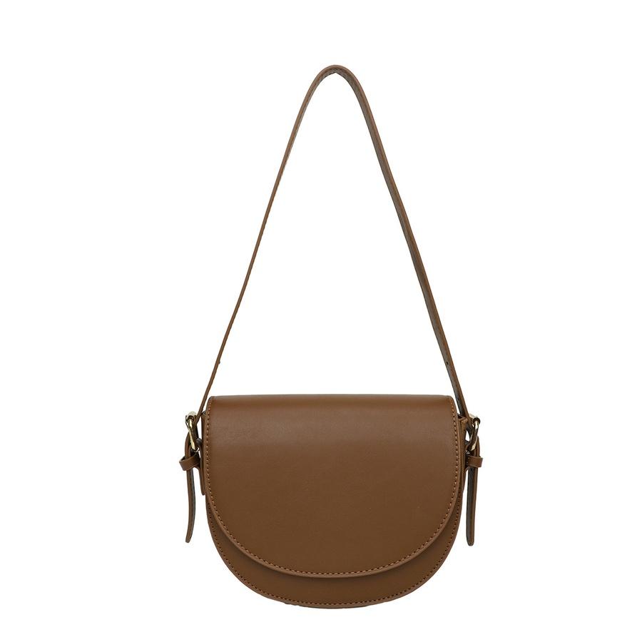 

IELGY Женская однотонная многоярусная сумка-седло большой вместимости, сумка-мессенджер через плечо коричневый