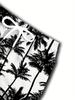 Black and white coconut grove seaside resort style men's shorts, micro-elastic, quick-drying