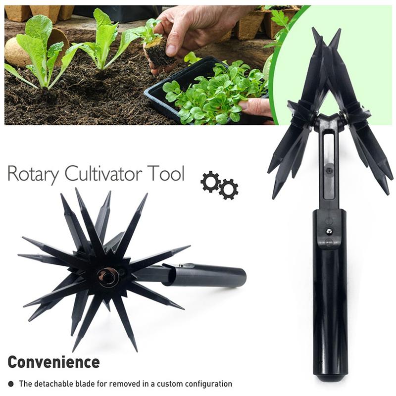

A34R Weed Puller Tool Garden Tiller Rotary Cultivator Tool Weeding Digging Grass Turning Tool