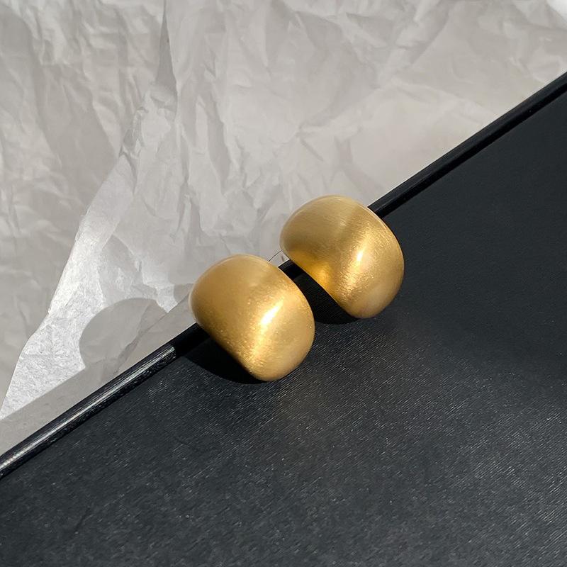 Cold wind simple geometric brushed stud earrings fashion earrings temperament earrings women