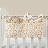 Baby Bedside Organizer Storage Bag with 2 Pockets for Toy Diaper Baby Cribs Storage Bag Multifunctional Hanging Pocket