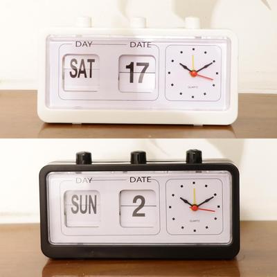 Digital Retro Fashion Flip Clock Operated Mechanical Clock Flip Day Date Time Vintage Fashion Clock For Home Decora Idea Gifts