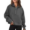 Autumn and Winter Yoga Clothes Women's Sports Half-chain Hoodie Sweater Loose Short Plus Velvet
