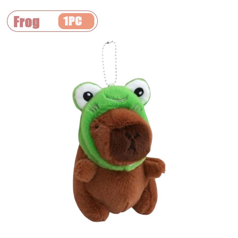 

Cute Frog Capybara Plush Keychain Toy Pendant Adorable Cartoon Backpack Decoration Handbag Charm Christmas Gift for Kids