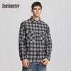 Mark Fairwhale Men's Vintage Plaid Linen Casual Shirt Jacket