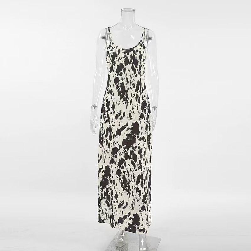 

Western Style Fashion Sexy Print Sling All-Match Dress Printed Suspension Sexy Dress Print S