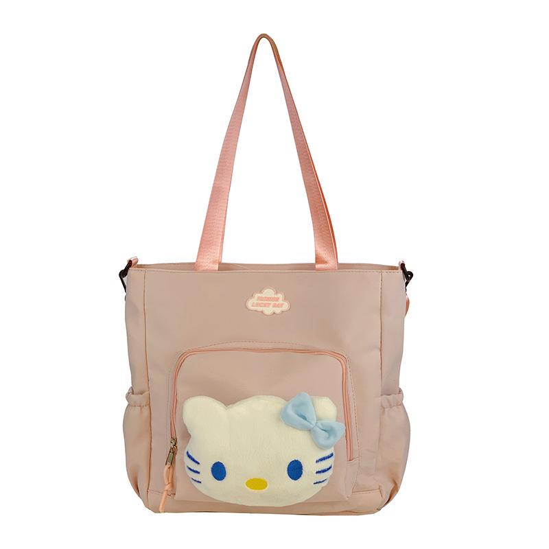 Korean Style Cute Women's One-Shoulder Plush Canvas Handbag