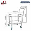 Mobiler Servierwagen aus Edelstahl für Eimer