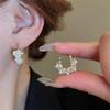 Korean Style Elegant Pearl Flower Earrings - Exquisite, Versatile, Retro Fashion for Women