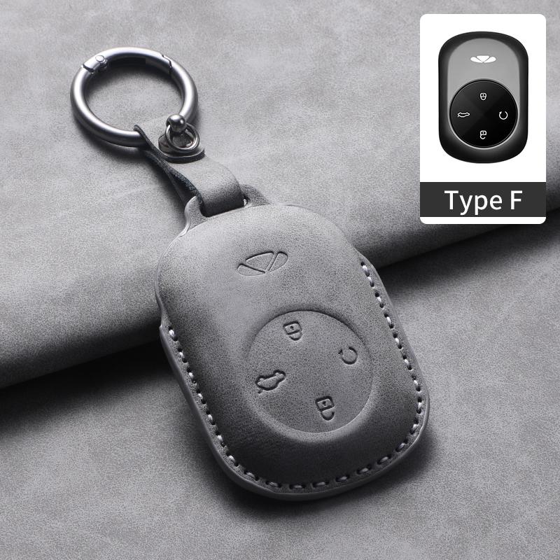 For Chery Fulwin T9 2025 Leather Car Key Bag Case Wallet Holder Key Cover Key Chains Car Accessories Key rope Keyring