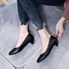 Spring Autumn Women Shoes Wedge Ladies Round Toe Medium Heels Pumps Shoes Woman Slip On Casual Black White tacones mujer WSH3181