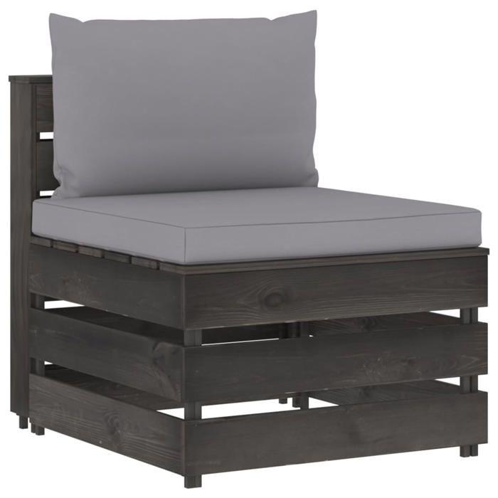 VidaXL Canapé d'Angle Sectionnel avec Coussins Canapé d'Angle de Jardin Canapé de Terrasse Meuble de Patio Extérieur Bois 3068121
