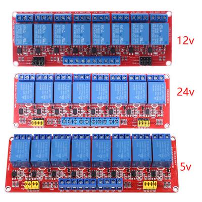 Module Relais 8 Canaux Module Relais 8 Canaux PCB Double Couche FR-4 Indicateur LED Pour Équipement d'Automatisation Terminal KF301 Bleu