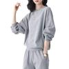 2025 Spring-Autumn Women's Casual Two-Piece Set: Round Neck Long Sleeve Top & Loose Pants, Plus Size