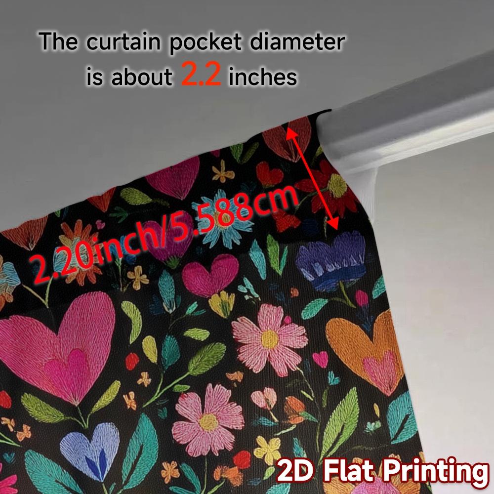 2pcs, 2D FLAT PRINTING Curtains (Without Rod) Colorful Bloom Chic Contemporary Curtains Polyester Easy Install Curtains