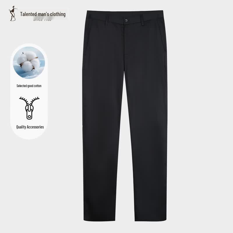 Men s Summer Cotton Blend Straight Casual Pants 36 чёрный