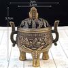 Taishan Stone Guardian Three-Legged Incense Burner Bowl Incense Holder With Handle Yoga Meditation Home Decor Ancientstyle