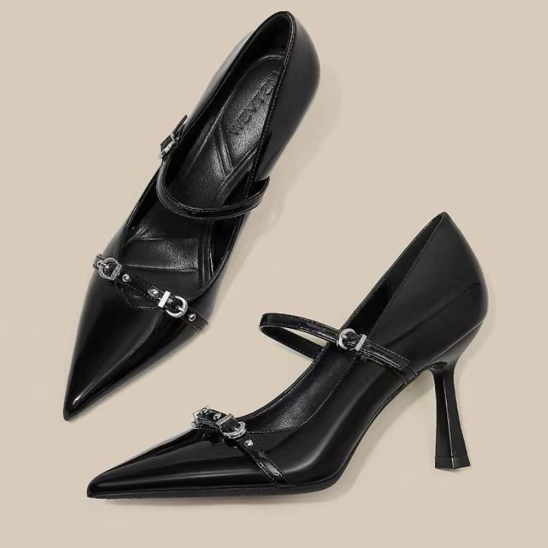 Mode 2025 Modische Kleinere Absatzschuhe Schwarz Heißer Verkauf der Saison Neuer Stil Bequeme Damen High Heels Elegant