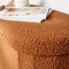 Oval Folding Storage Bench Bouclette "Teddy Moka" La Factory - Teddy Moka Amber