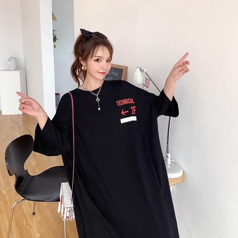 Robe ample printemps-été pour femme, longueur genou, fente latérale, longueur maxi mm