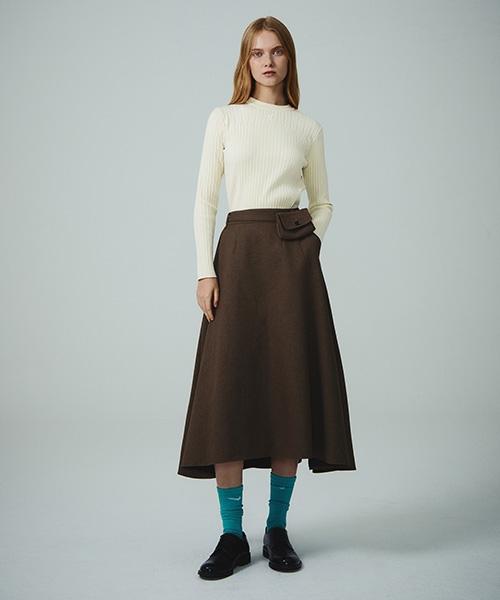 Line Studio One Logo Pocket Belt Flare Skirt Jwskni0100